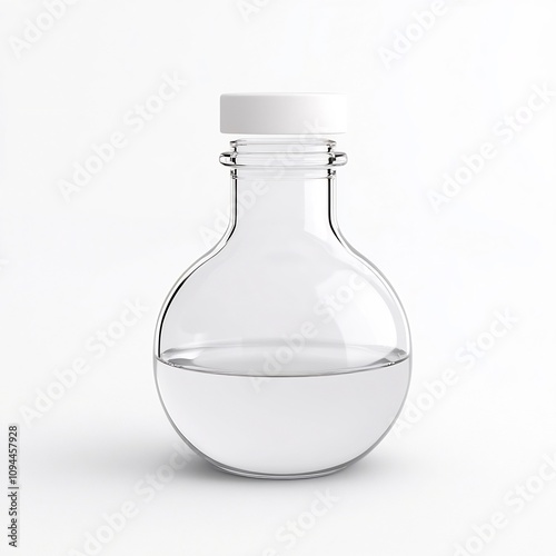 Macro Glass Laboratory Test Container Isolated on White Background