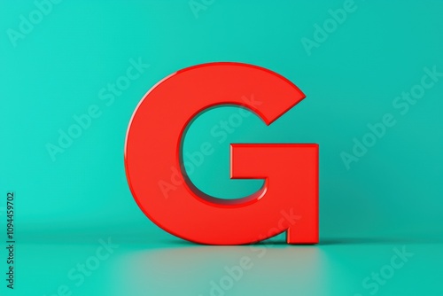 The letter G is red and is on a green background