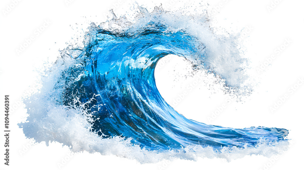Fototapeta premium water wave splashing isolated on white 