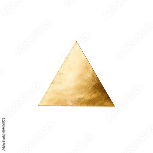 Gold foil triangle isolated transparent background
