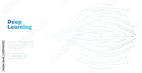 Deep learning white poster. Hardware and technology. Machine learning and artificial intelligence. Modern technologies and innovations. Landing webpage design. Cartoon flat vector illustration