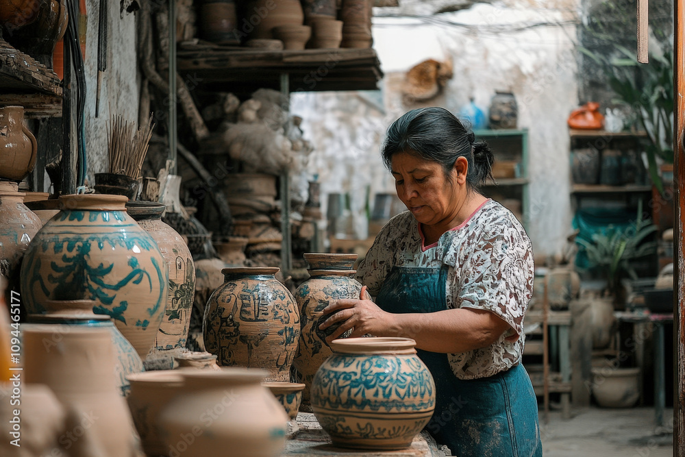 custom made wallpaper toronto digitalArtisan Shaping Clay in Pottery Workshop