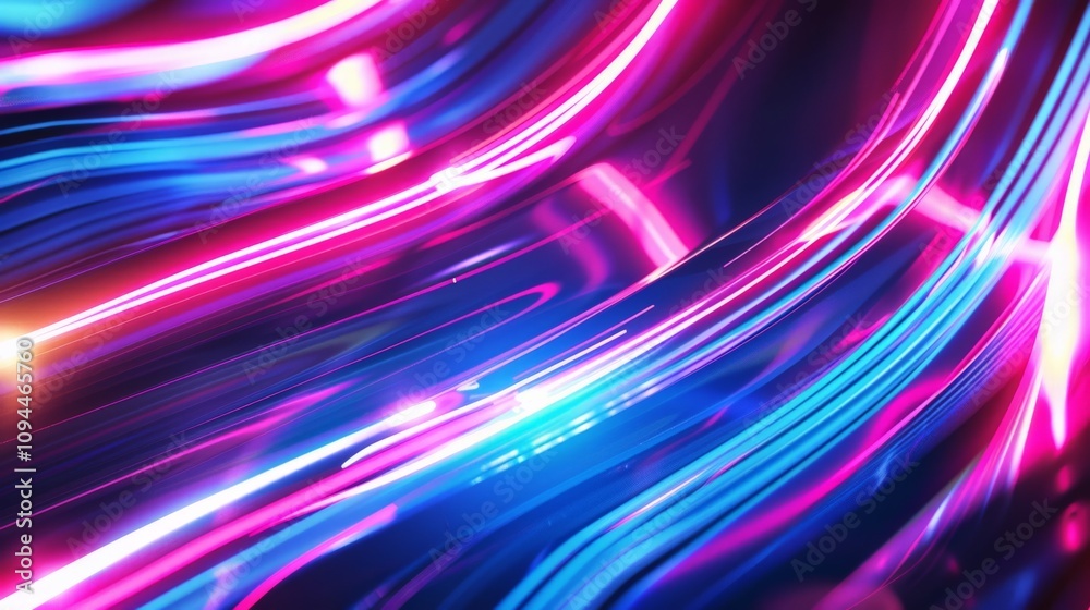 Neon abstract lines, futuristic and dynamic Neon abstract lines, futuristic and dynamic