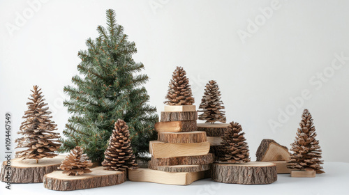 Rustic Christmas tree arrangement evokes warmth and coziness