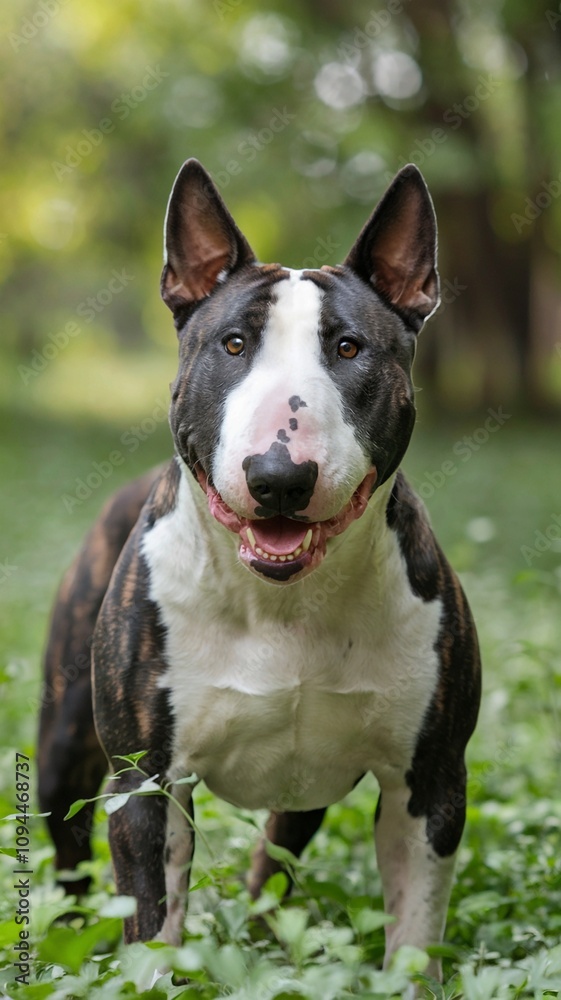 Aufmerksamer und freundlicher Bull Terrier Aufmerksamer und freundlicher Bull Terrier
