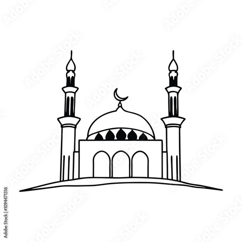 silhouette of mosque