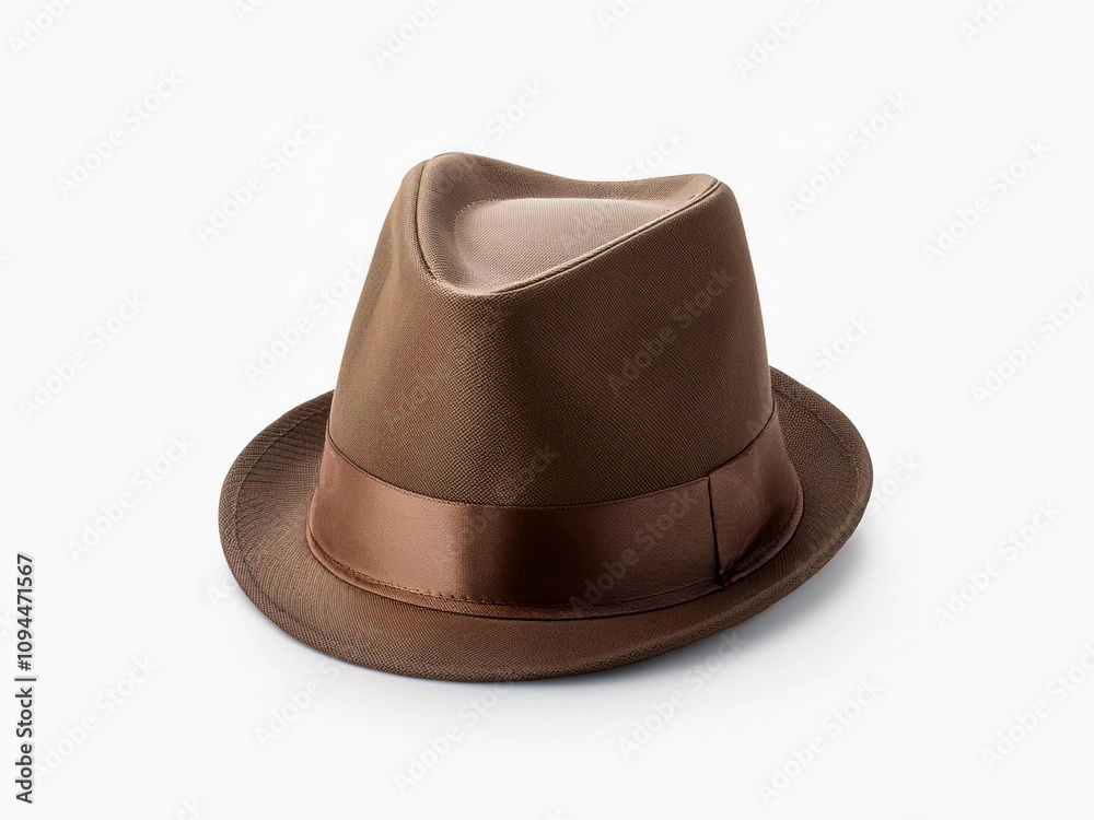 Fedora Hats with Belt Buckle Panama Trilby Hat isolated on white background with clipping path 