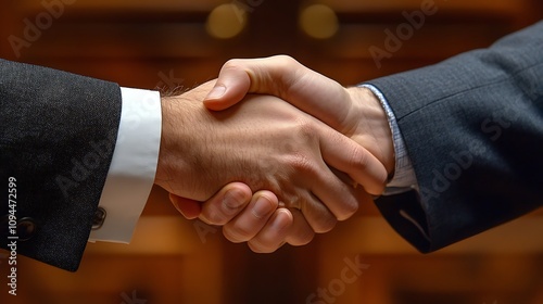 Businessmen shaking hands for success, Close up Hand shaking business man