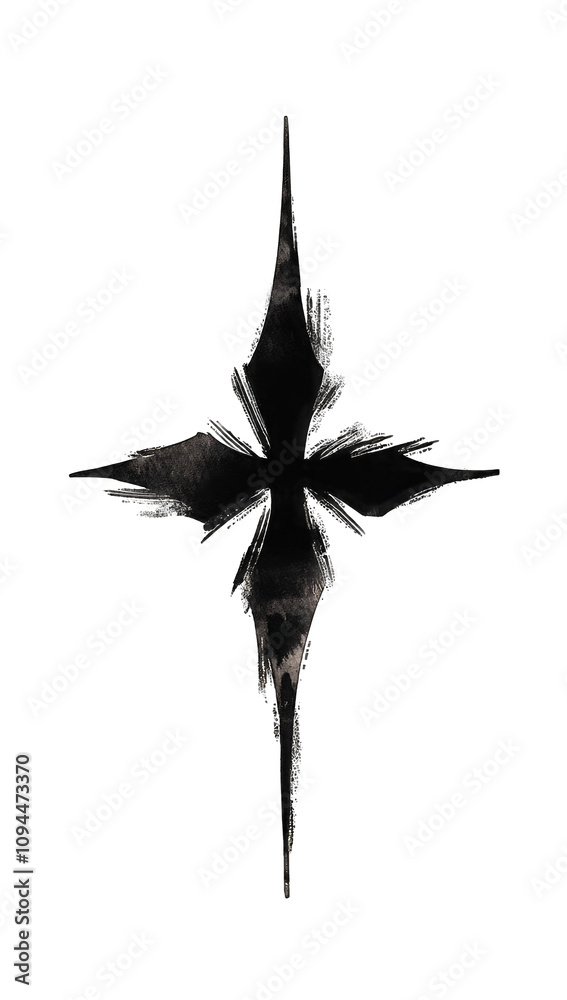 hand-drawn silhouette of an elegant cross with clean lines and minimal, isolated on a cutout PNG white background hand-drawn silhouette of an elegant cross with clean lines and minimal, isolated on a cutout PNG white background