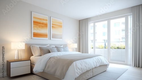 Cozy bedroom retreat modern apartment interior design minimalist style bright atmosphere