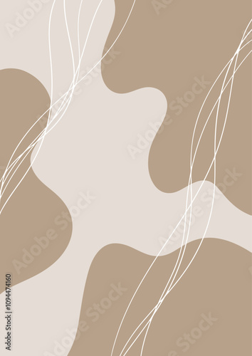 Minimal abstract wall art design in neutral colours