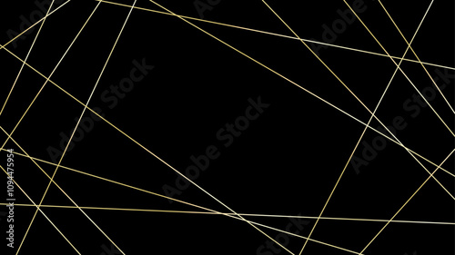 Random geometric line pattern on a black backdrop background. Random line low poly pattern. abstract seamless line vector. Random chaotic lines abstract geometric patterns of modern design.	

