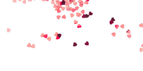Red hearts on transparent background. Valentine's day concept.