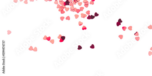Red hearts on transparent background. Valentine's day concept.