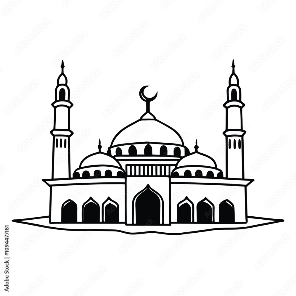 mosque line art vector design mosque line art vector design