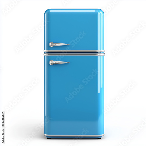 Retro Blue Refrigerator: A vintage-inspired, pastel blue refrigerator stands as a symbol of classic design and timeless appeal.