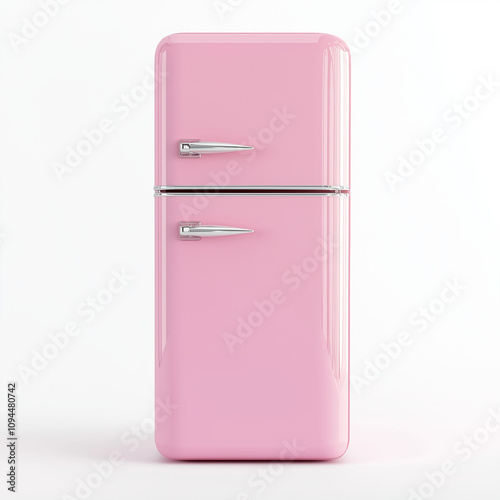 Pink Retro Fridge: A charming and stylish pink retro refrigerator, a classic design element for a kitchen or dining room. This image evokes a sense of nostalgia and vintage charm. 