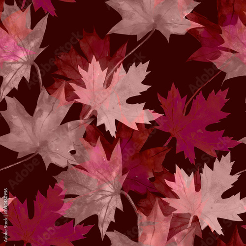 Autumn Leaves Pattern seamless. Motives on white and color background.