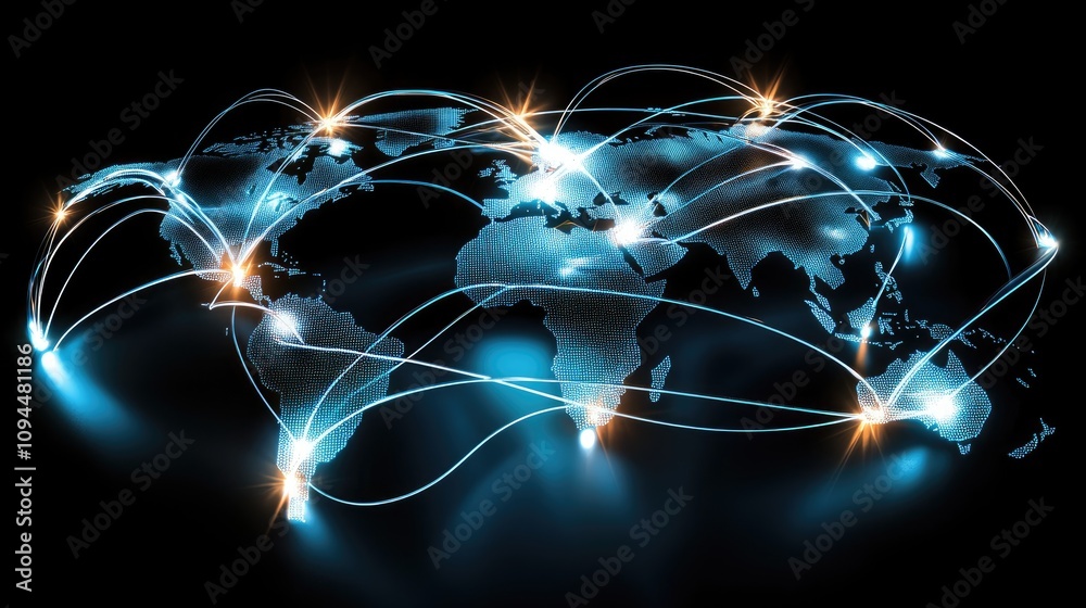 Global Network Connections with Light Effects