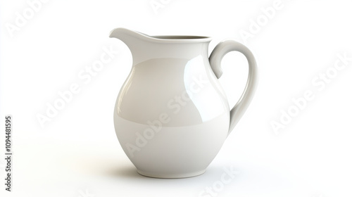 single, large, empty, white pitcher simple elegance
