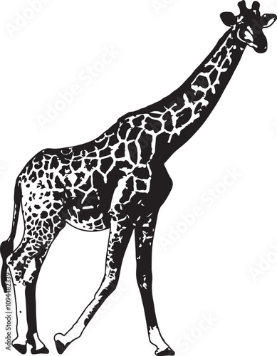 Vector Silhouette Collection: Clean and Bold Designs Set of ten giraffe portraits, isolated on white background