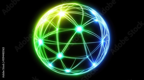 Colorful Digital Network Globe Design