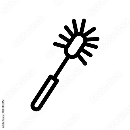 Bottle sweeper cleaning brush icon Black and white outline vector