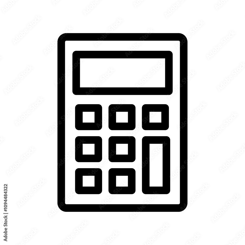 Calculator icon Black and white outline vector Calculator icon Black and white outline vector
