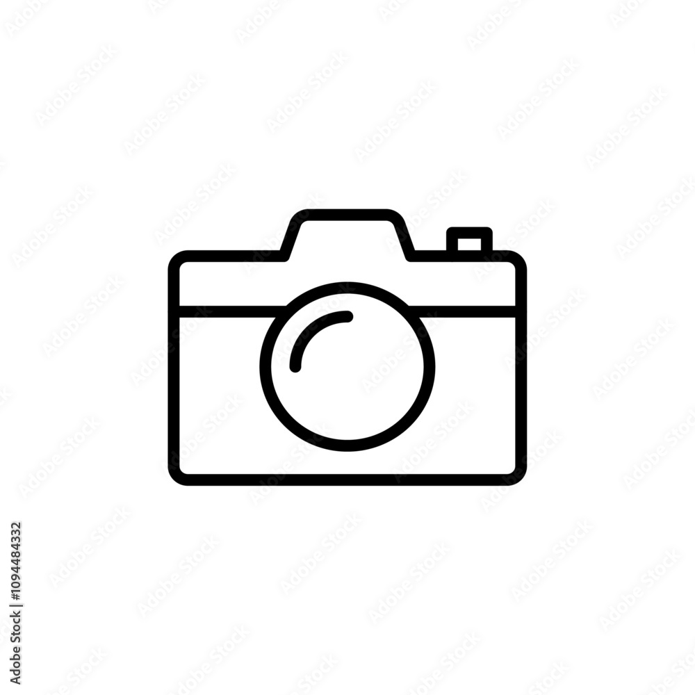 Camera icon Black and white outline vector Camera icon Black and white outline vector