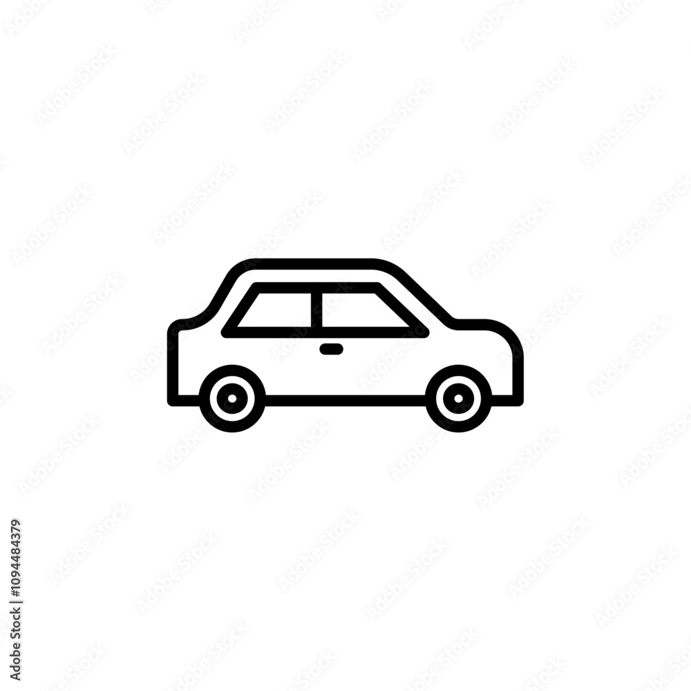 Car icon Black and white outline vector Car icon Black and white outline vector