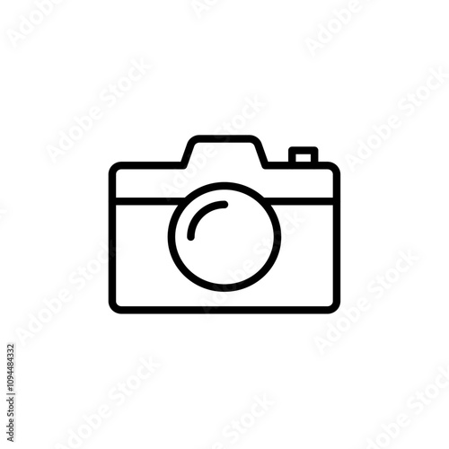 Camera icon Black and white outline vector