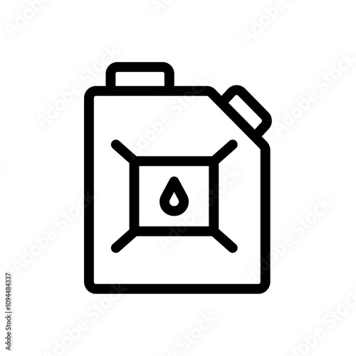 canister of motor oil icon Black and white outline vector