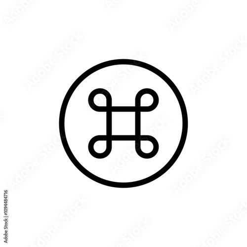 Cmd or command icon Black and white outline vector