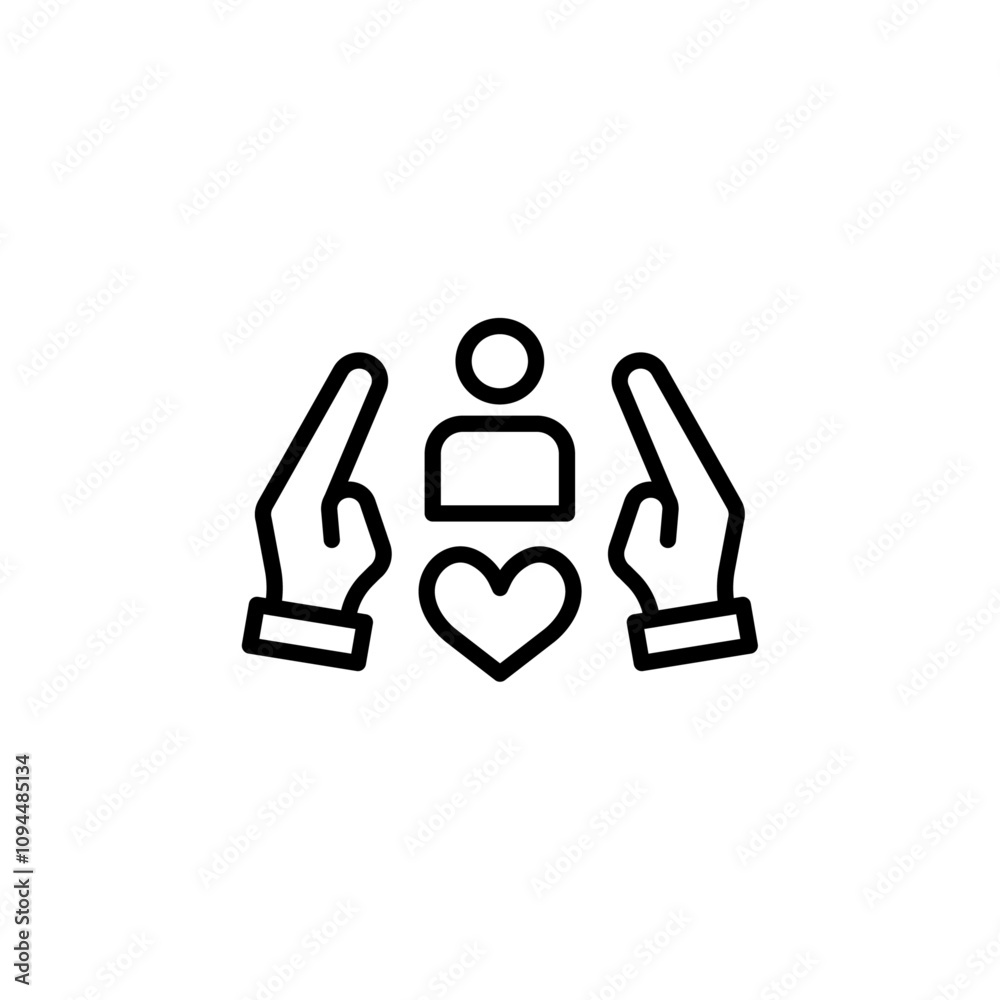 Customer care icon Black and white outline vector Customer care icon Black and white outline vector