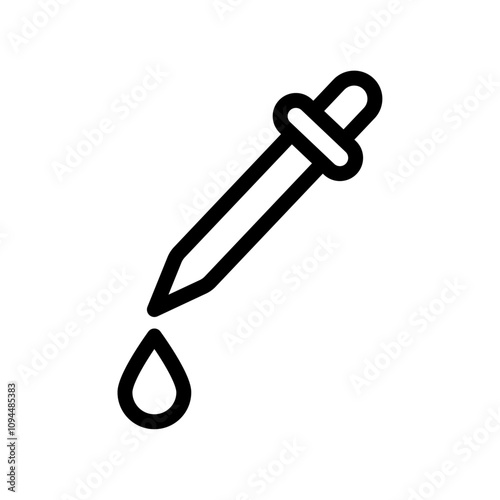 Dropper icon Black and white outline vector