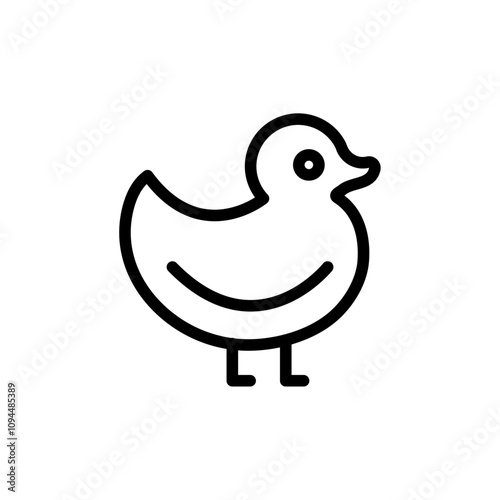 Duck icon Black and white outline vector
