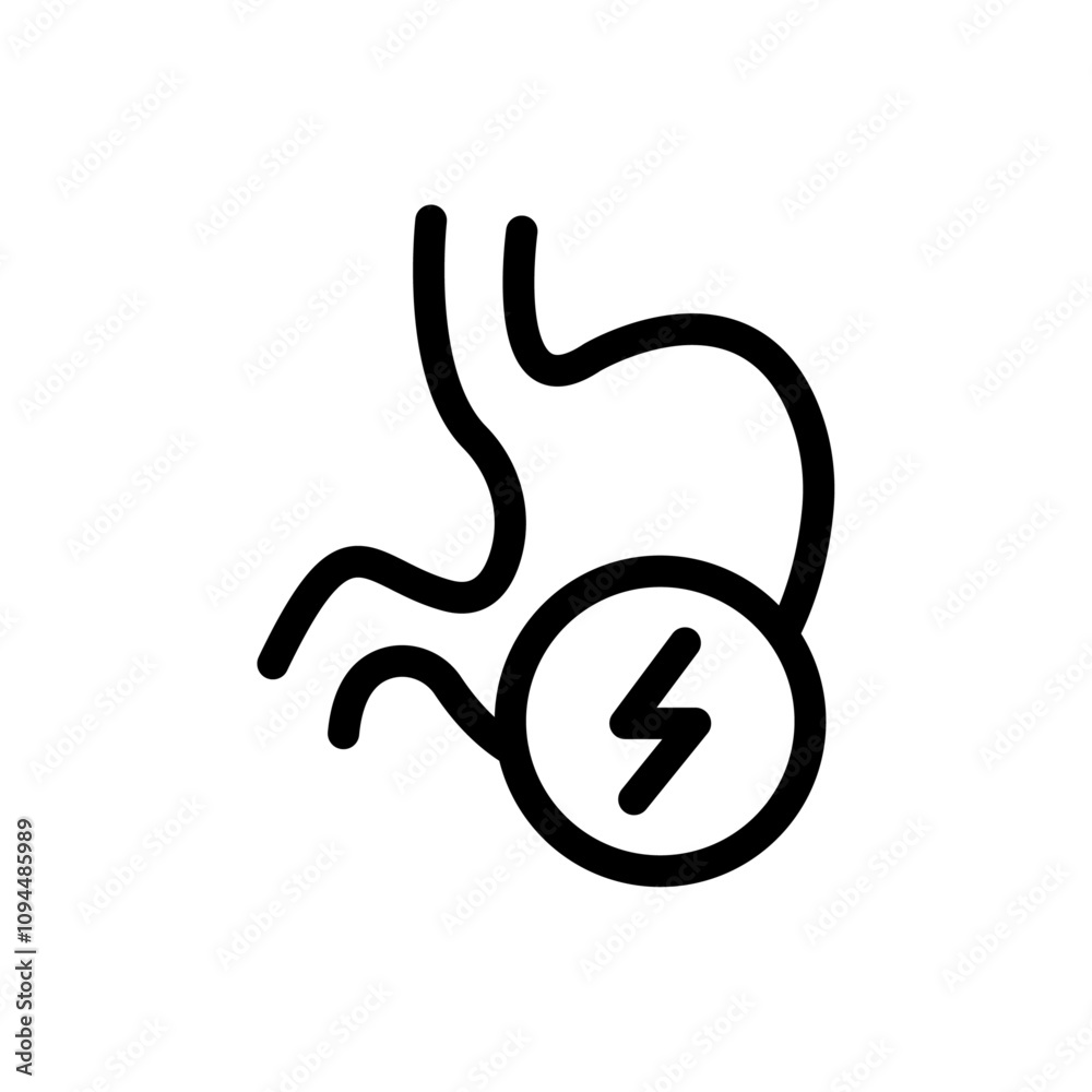 Gastritis icon Black and white outline vector Gastritis icon Black and white outline vector
