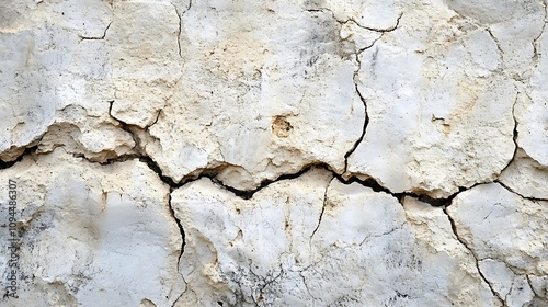 Cracked Plaster Wall Texture: Close-Up Detail of Aged Building Exterior. AI Generated