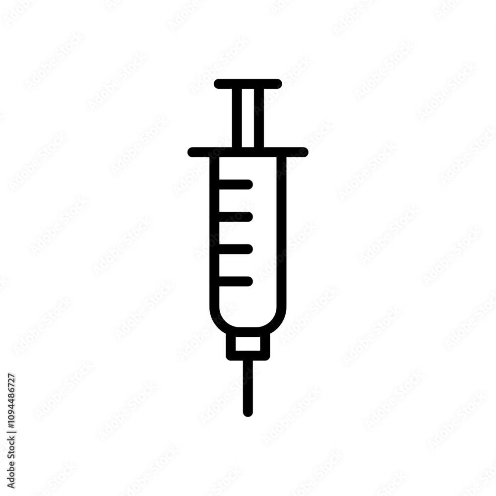 Intradermal injection icon Black and white outline vector Intradermal injection icon Black and white outline vector