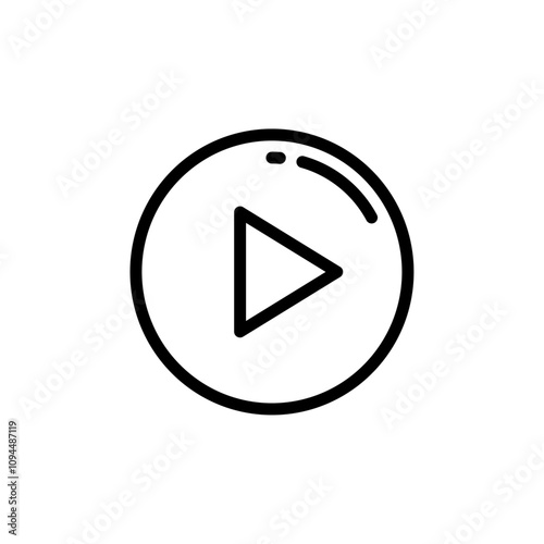 Free Download Media player icon Black and white outline vector - GFXLoad