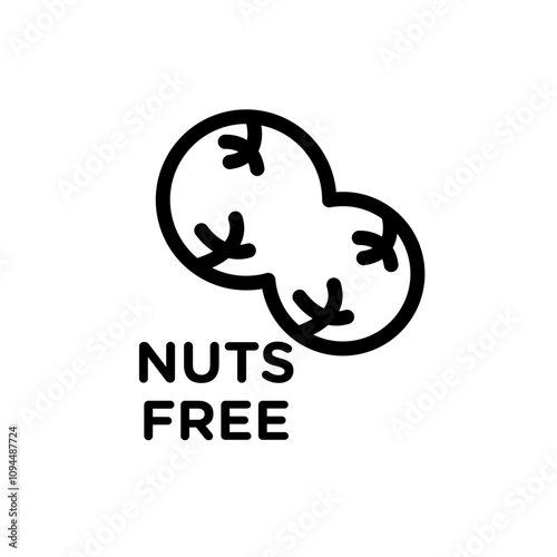 nuts free icon Black and white outline vector