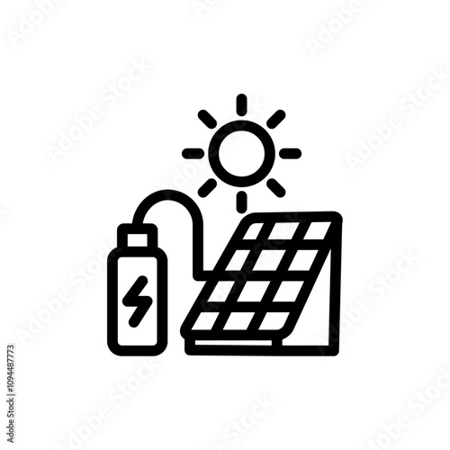 Schilderij op canvas Off the Grid icon Black and white outline vector