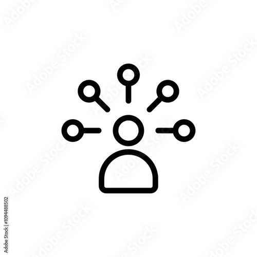 Productive man icon Black and white outline vector