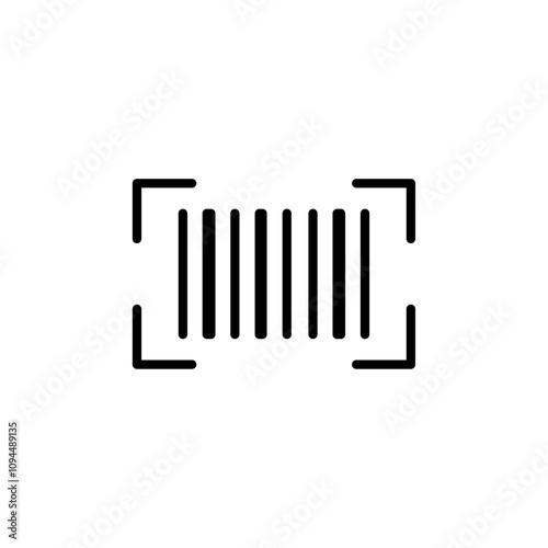 Scan barcode icon Black and white outline vector