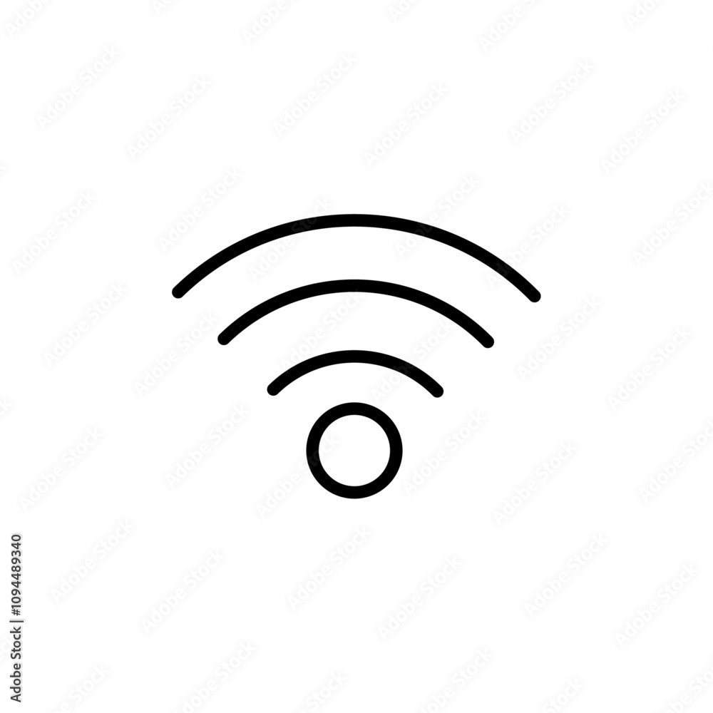 Signal icon Black and white outline vector Signal icon Black and white outline vector