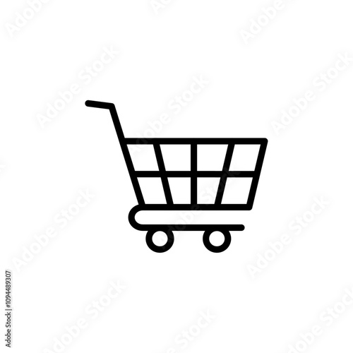 Shopping icon Black and white outline vector