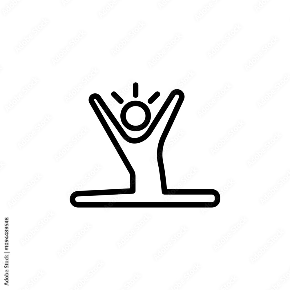 Obraz premium Split legs exercise icon Black and white outline vector