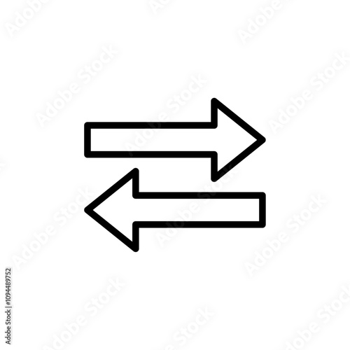 Swap icon Black and white outline vector