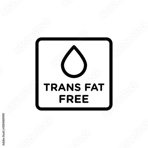 Trans fat free icon Black and white outline vector