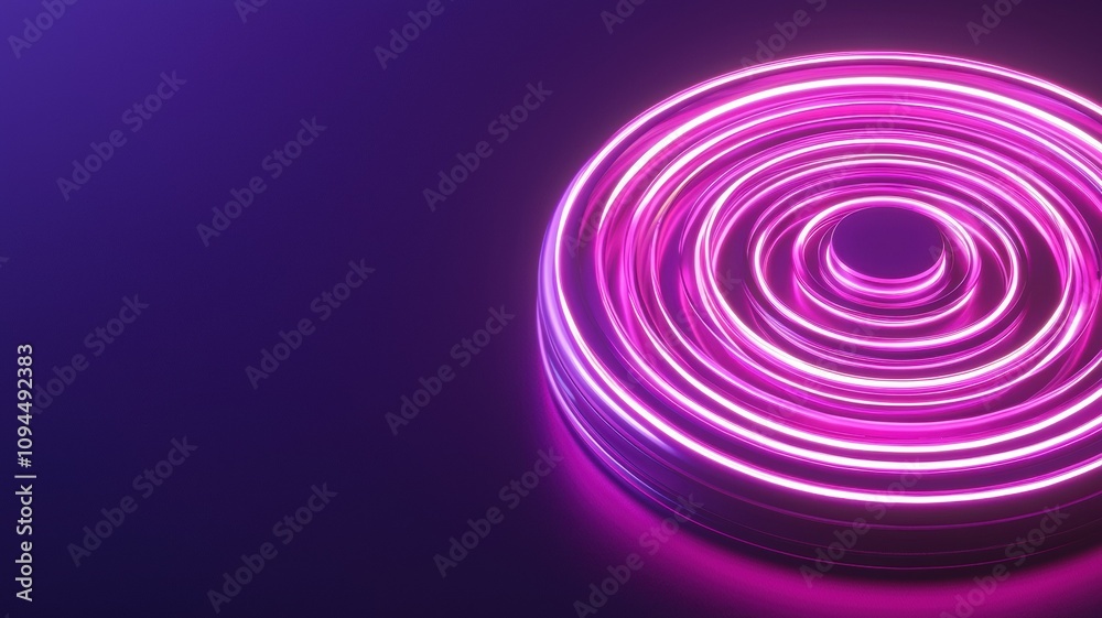 Abstract glowing circles in vibrant purple tones.